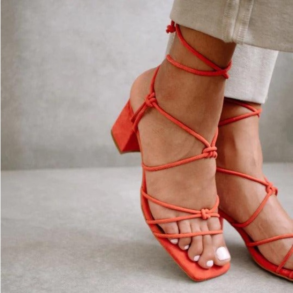 Alohas Orange Strappy Heels